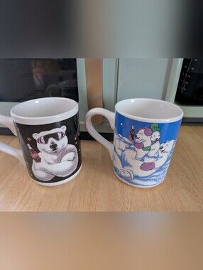 Vintage Gibson Coca Cola Polar Bear Mugs Cups